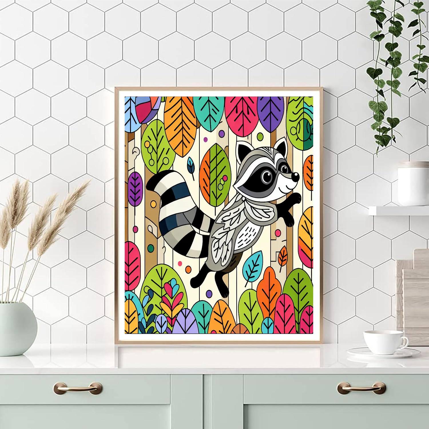Wacky Raccoon Adventure Painting By Numbers Kit
