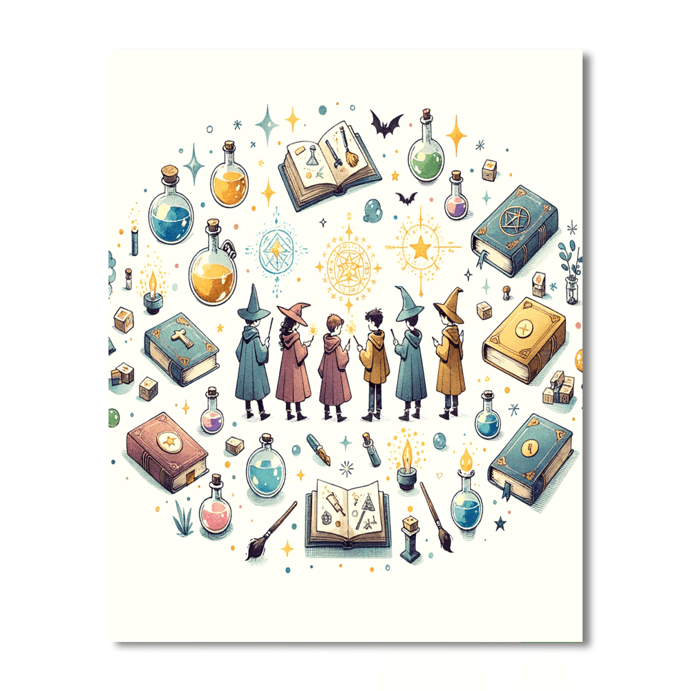 Mystical Wizard School Paint By Color