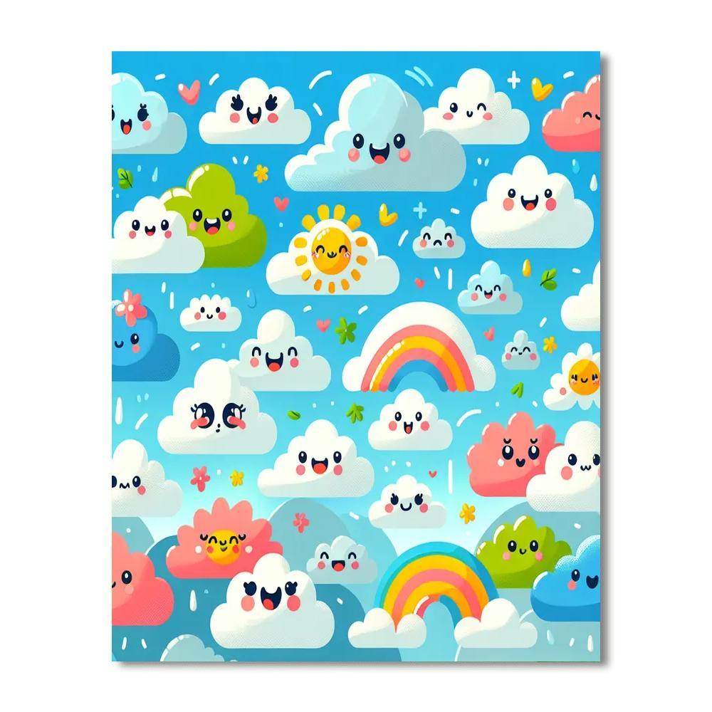 Friendly Cloud Creatures Paint By Numbers Kits