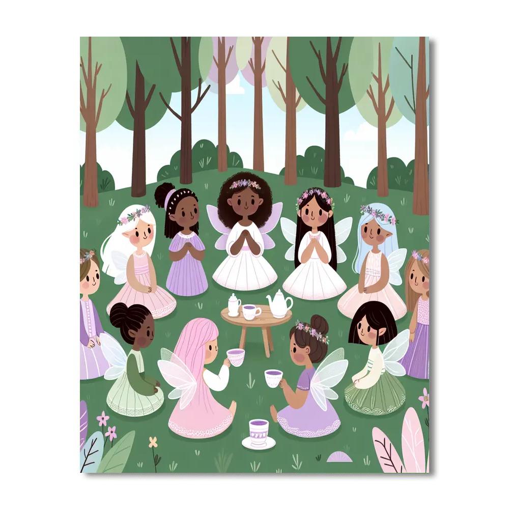 Fairy Forest Tea Party DIY Paint By Numbers