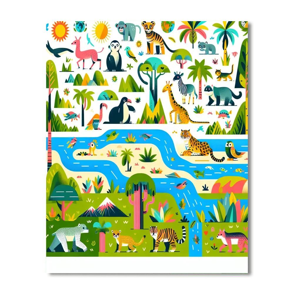 Energetic Equator Expedition Paint By Numbers Art