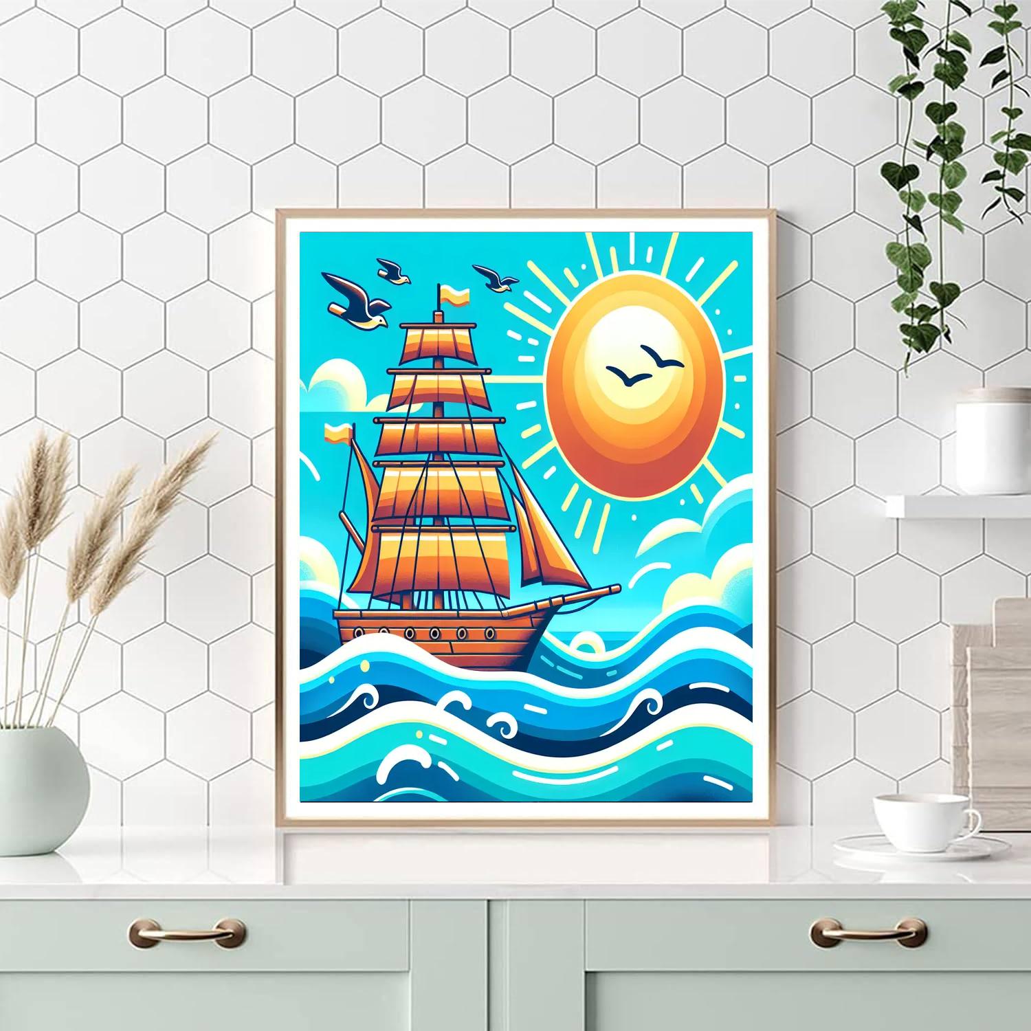 Nautical Ship Expedition Numbered Painting Kits