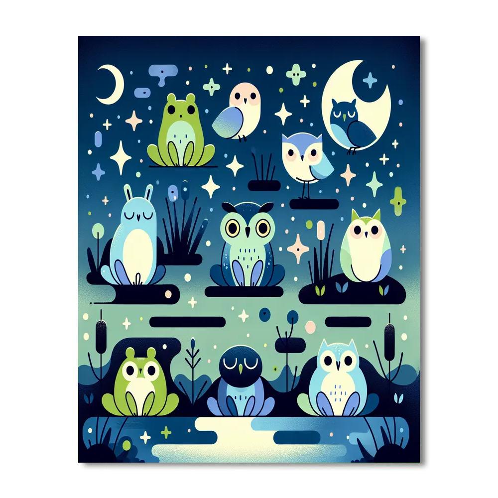 Moonlit Magic Marsh Numbered Painting Kits