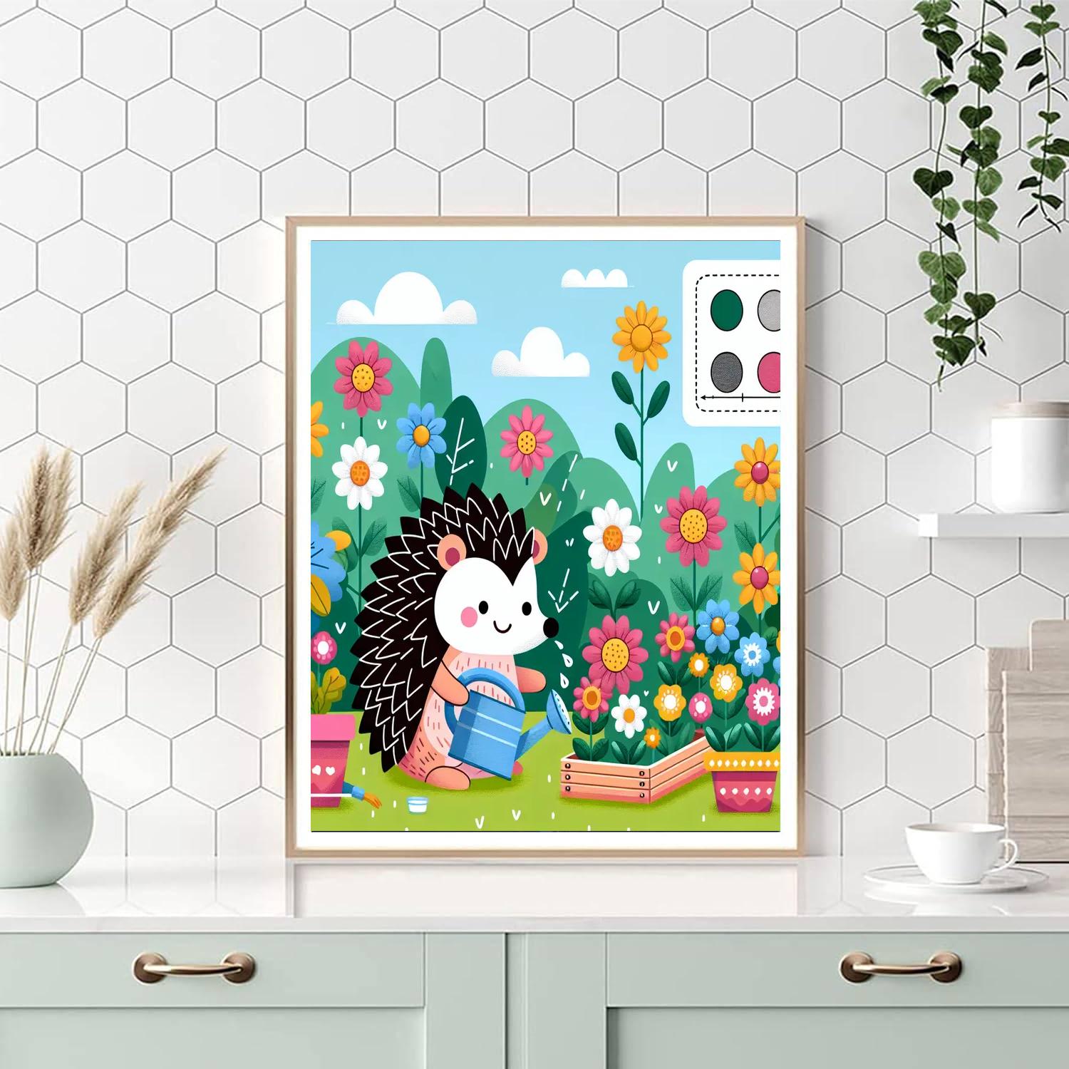 Gardener's Assistant Hedgehog Number Painting