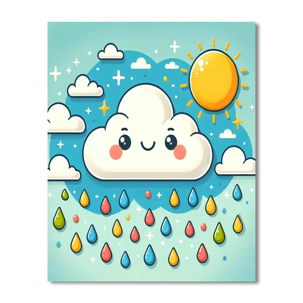 Cheerful Cloudy Day DIY Paint By Numbers