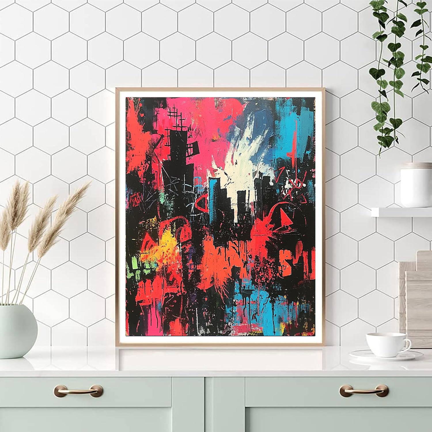 Jean-Michel Basquiat Inspired Mythic Metropolis  Paint By Number