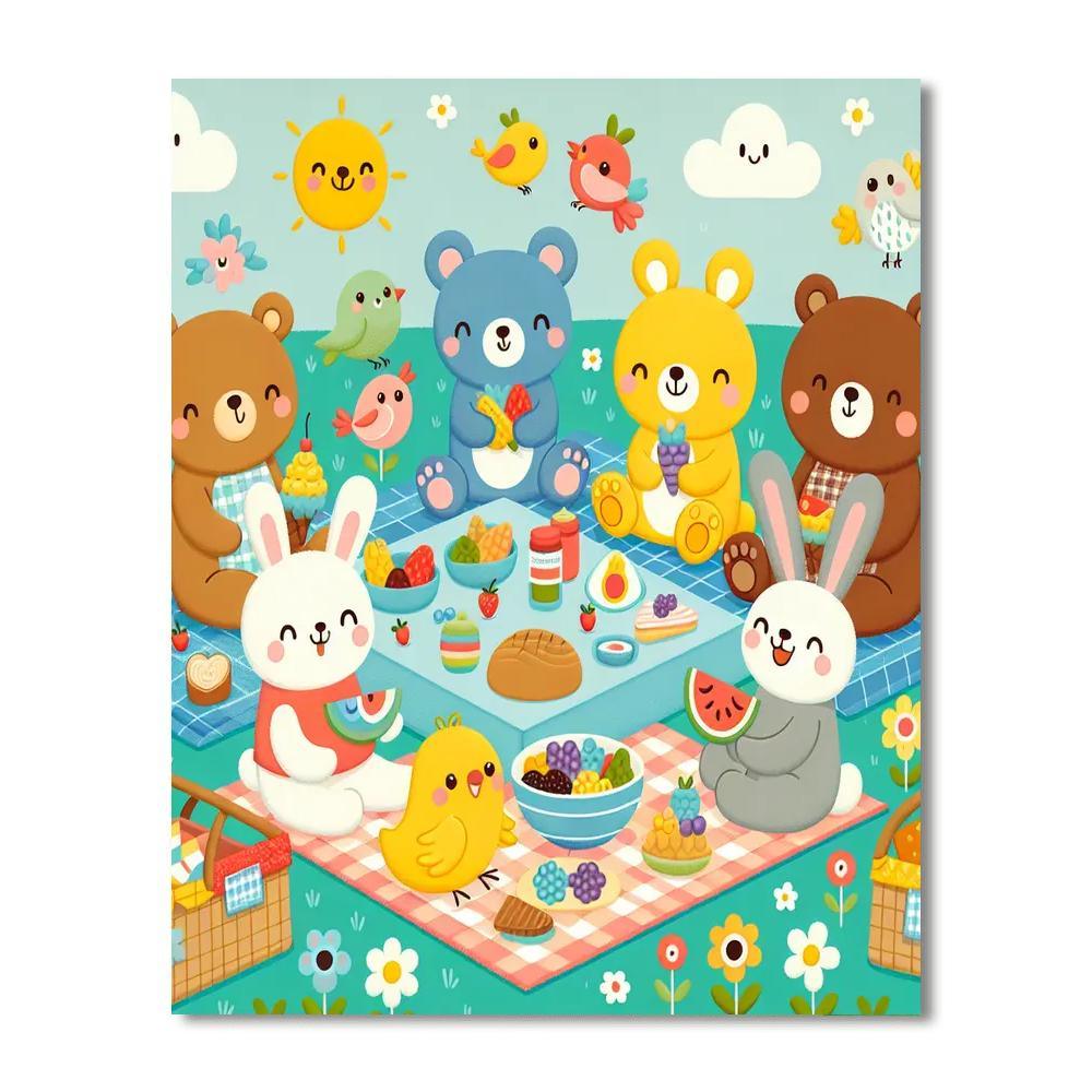 Whimsical Animal Picnic Paint By Numbers Kits
