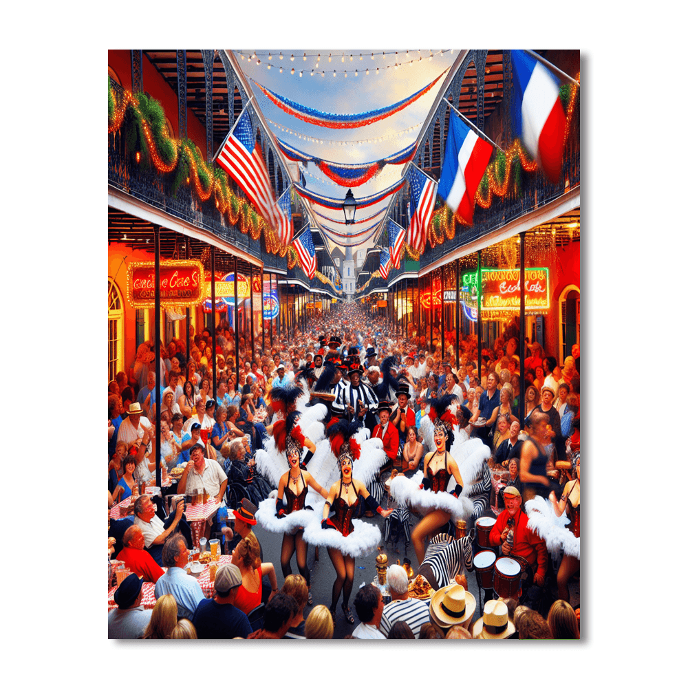 Fête De La Bastille - New Orleans, Usa Paint By Color