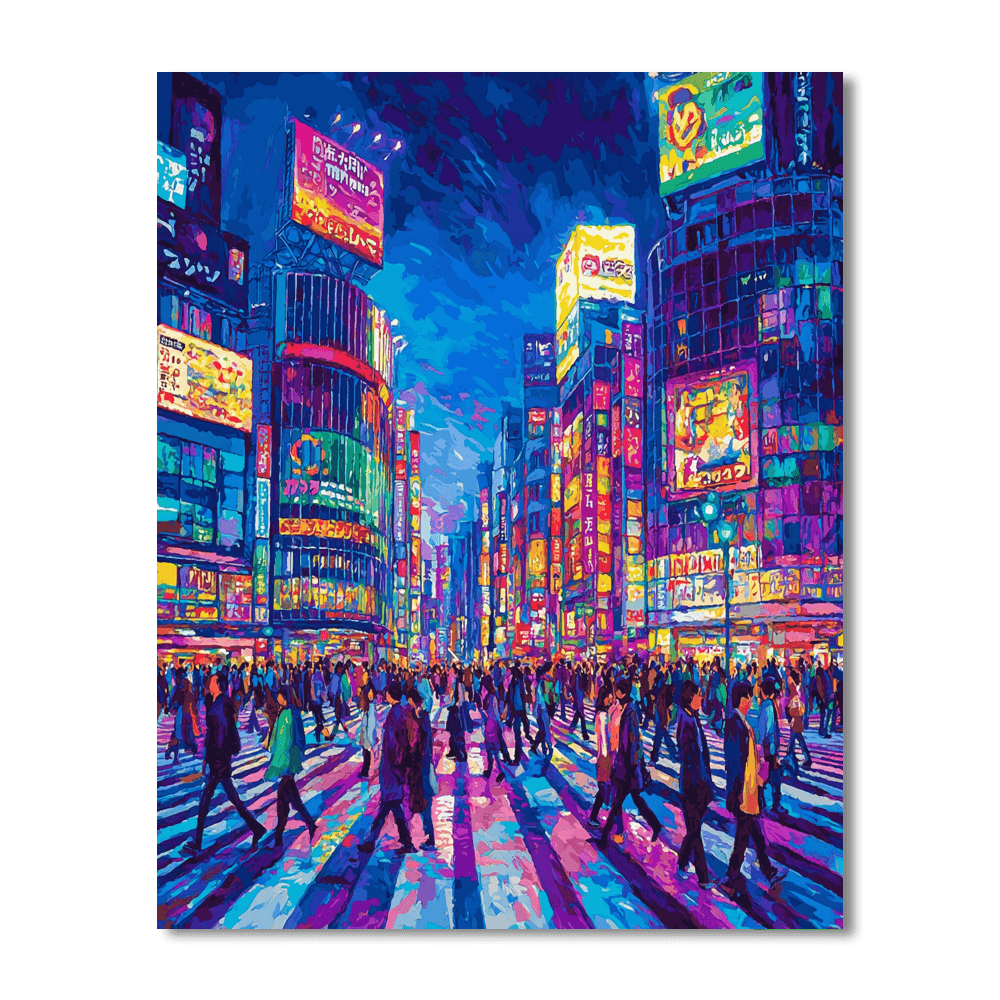 Tokyo's Shibuya Crossing Paint By Numbers