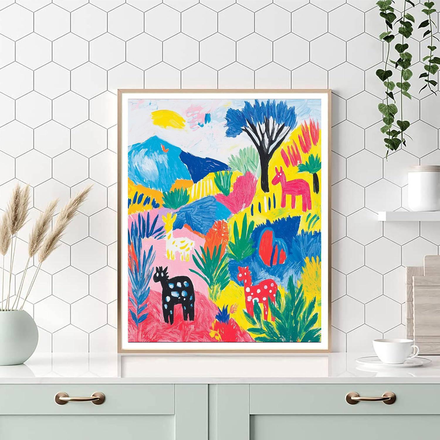 Basquiat Inspired Vivid Animal Kingdom  Painting By Numbers Kit