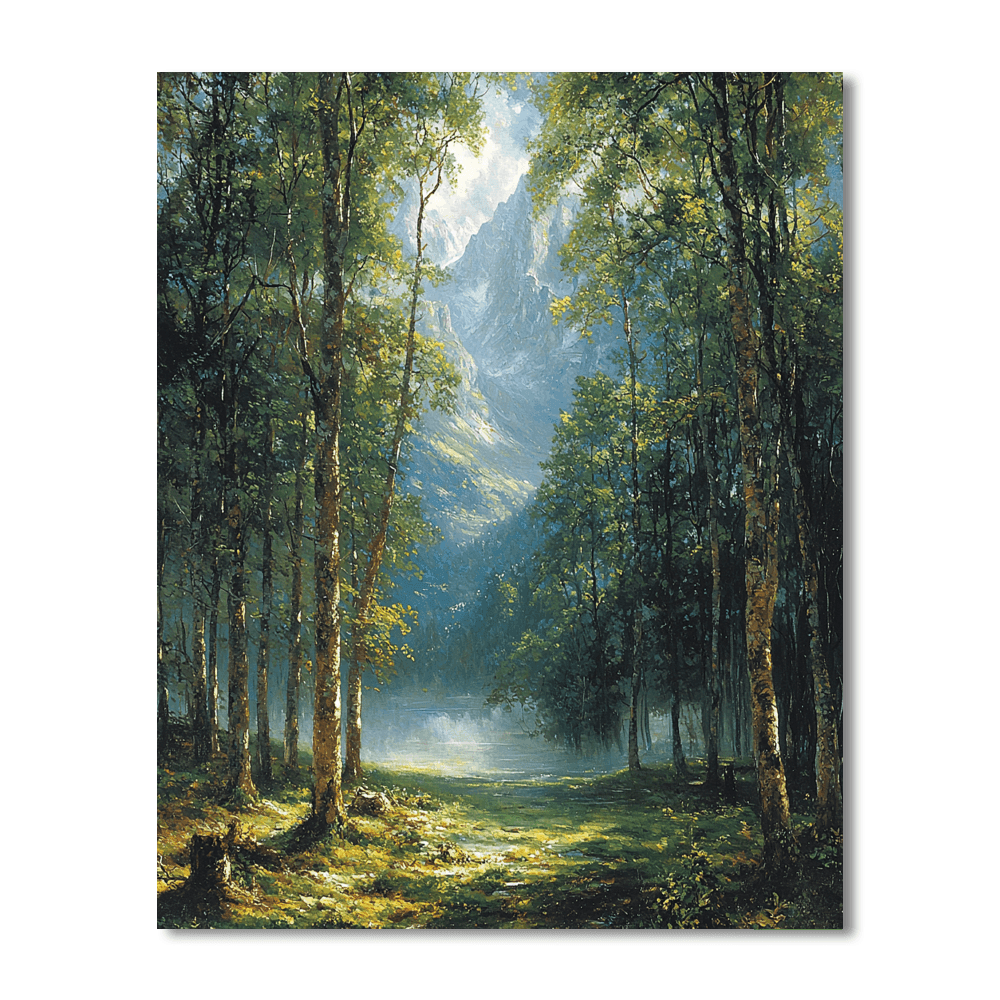 Albert Bierstadt Inspired Ethereal Forest Mist  Numbered Painting Kits