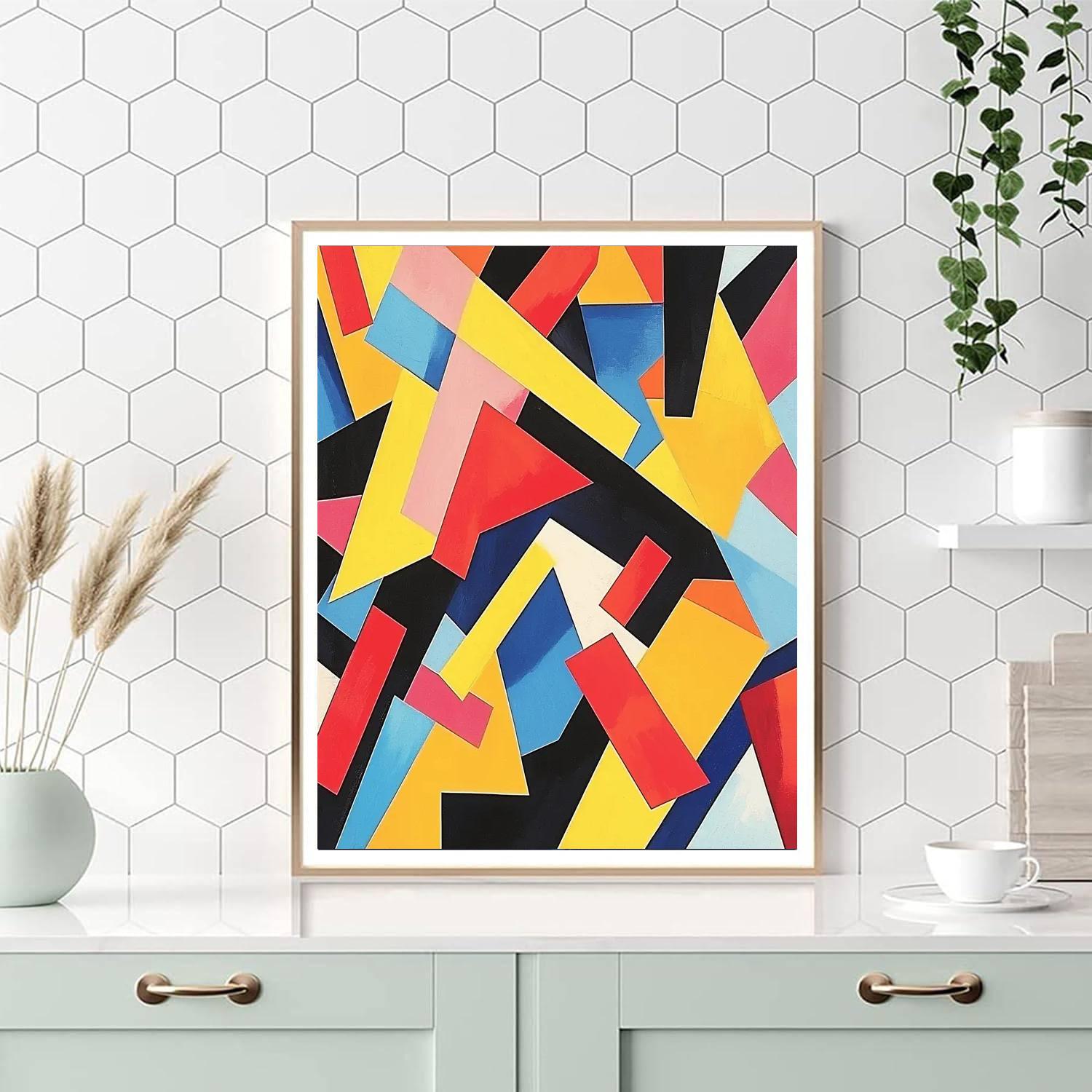 Kazimir Malevich Inspired Colorful Interplay  DIY Paint By Numbers