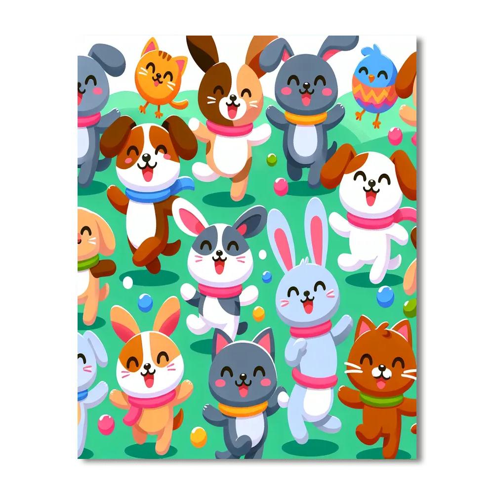The Happy Pet Parade DIY Paint By Numbers