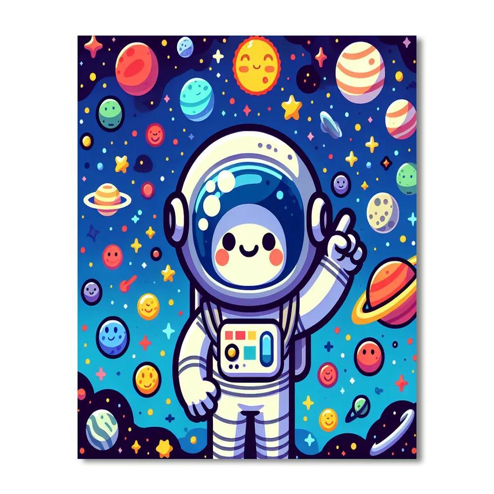 Galaxy Explorer Astronaut Painting Number Kit