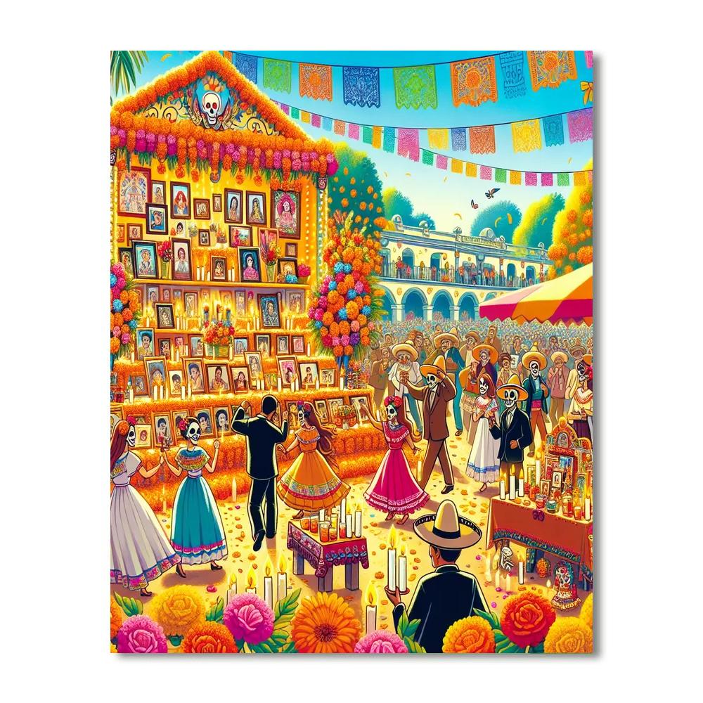 La Fiesta De Los Muertos - Mexico Paint By Color