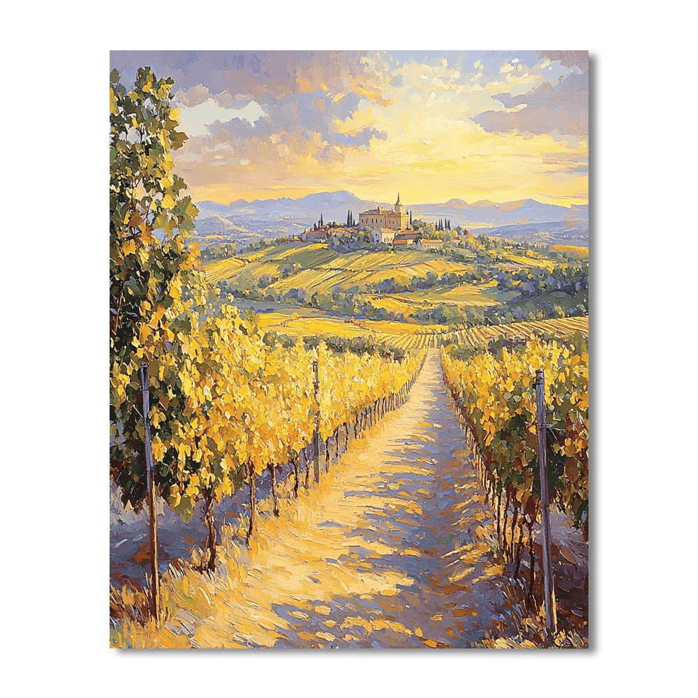 Paul Cézanne Inspired Chateau Vineyard Serenity  Numbered Painting Kits