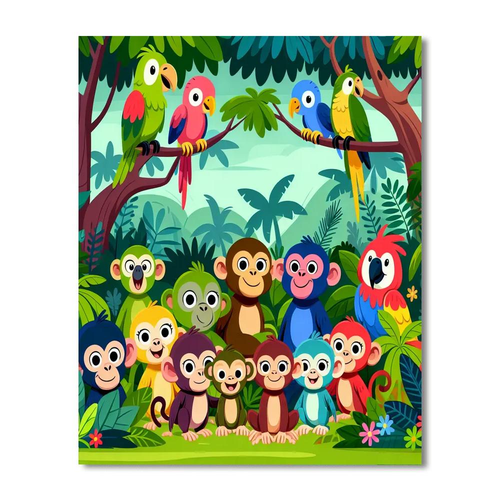 Lively Jungle Jaunt Paint By Color
