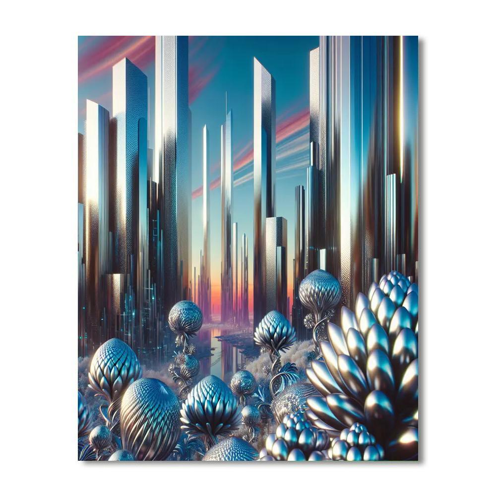 Futuristic Sci-fi Landscape Painting By Numbers Kit