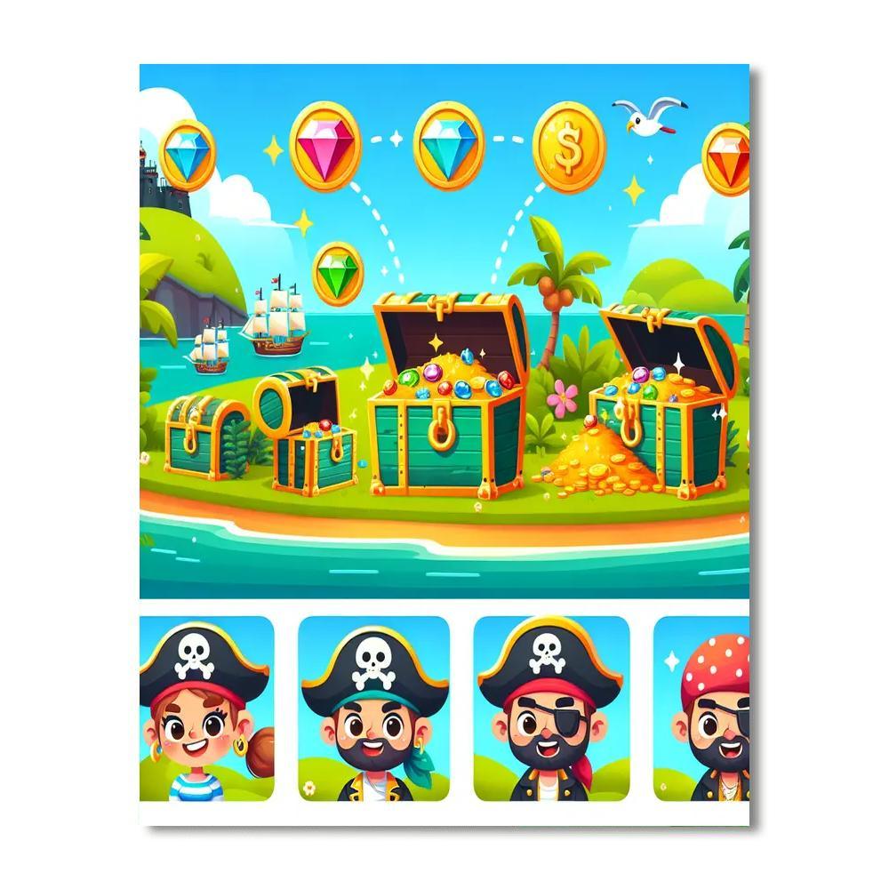 Mystery Island Treasure Number Painting