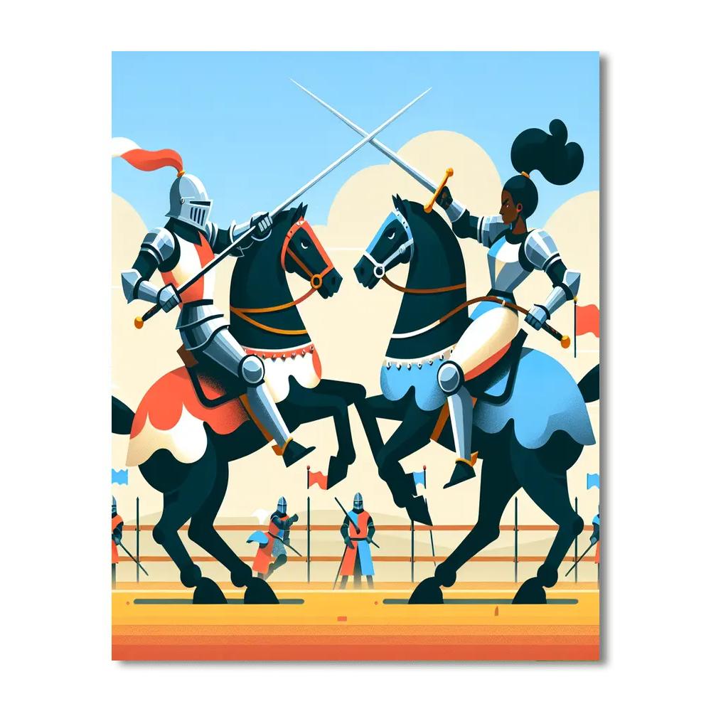 Epic Medieval Joust Painting Number Kit