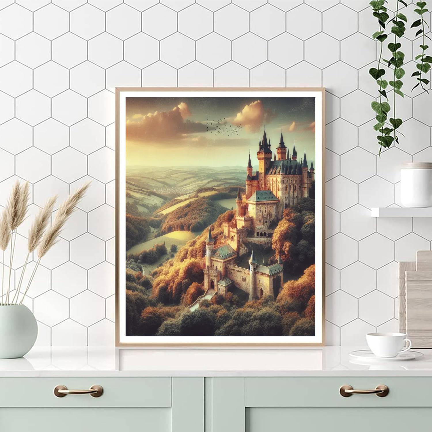 Medieval Castle Panorama Paint By Numbers Art
