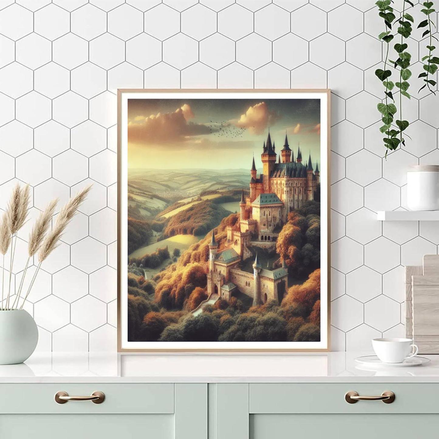 Medieval Castle Panorama Paint By Numbers Art