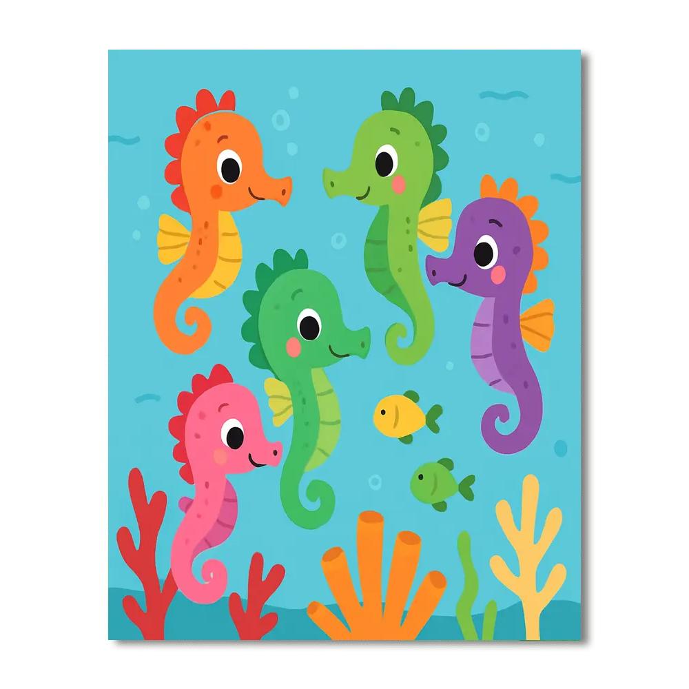 Charming Seahorses Numbered Painting Kits
