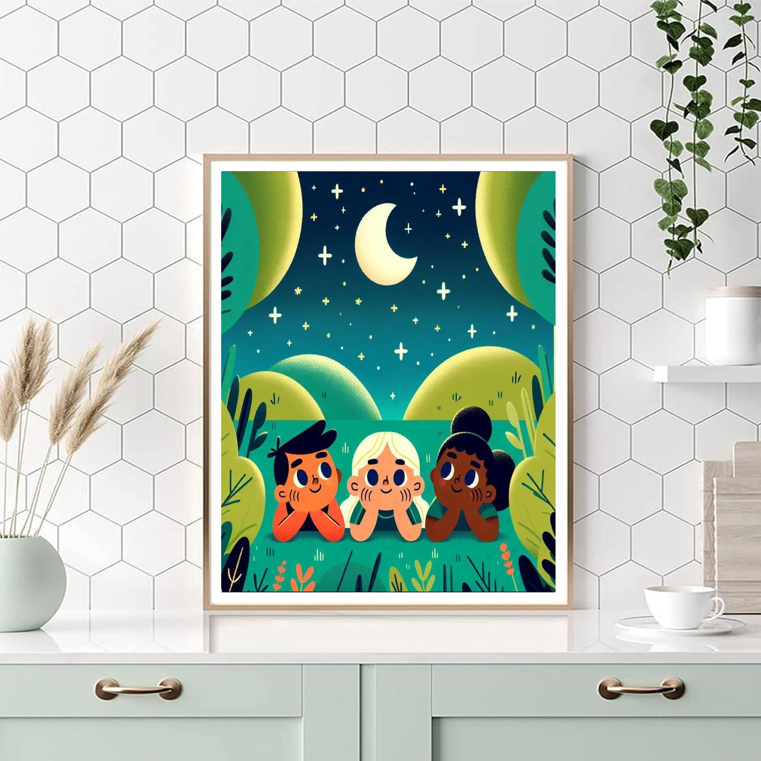 Serene Stargazer Night Numbered Painting Kits
