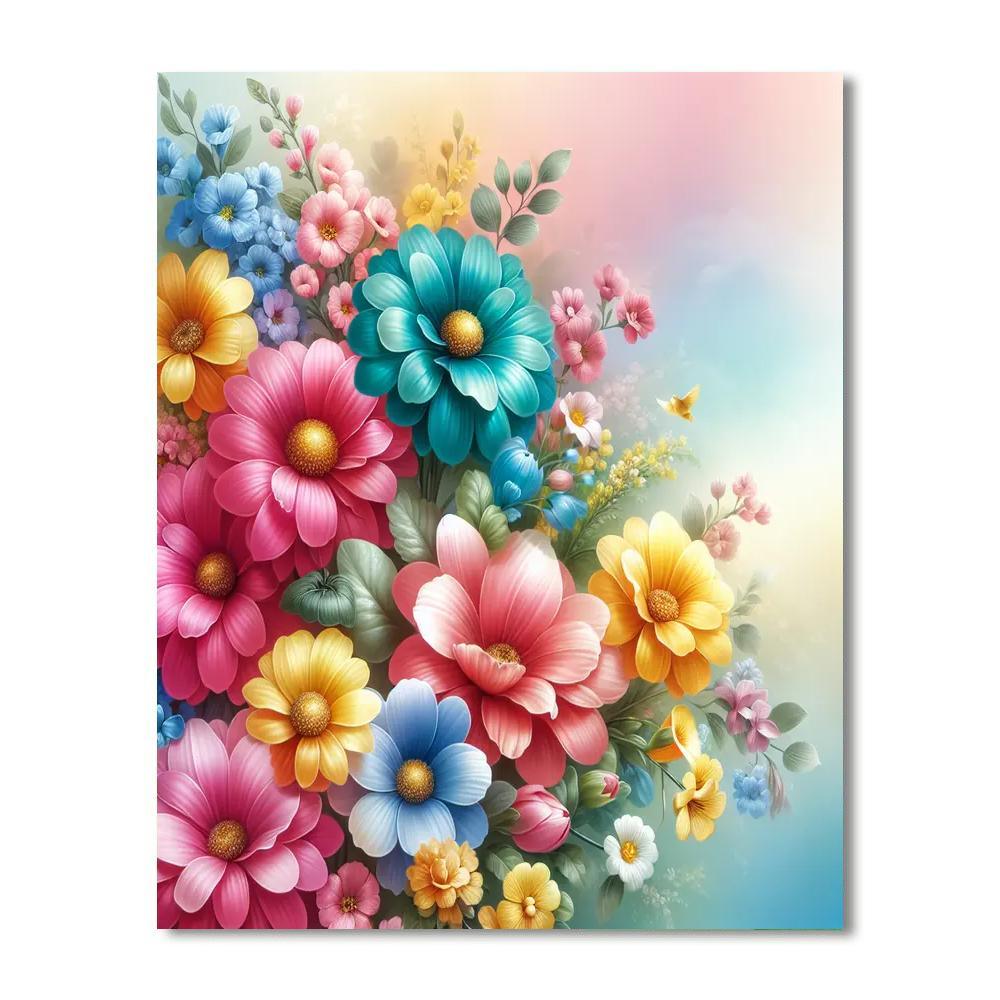 Radiant Flower Bouquet DIY Paint By Numbers