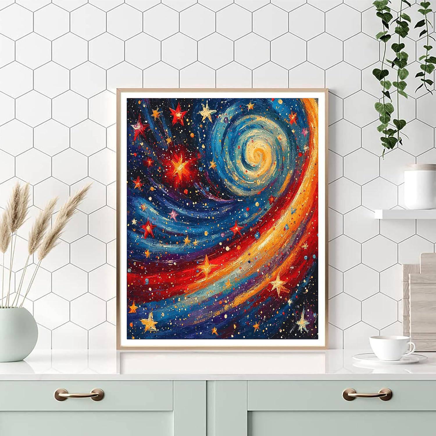 Jackson Pollock Inspired Galactic Kaleidoscope  Paint By Color