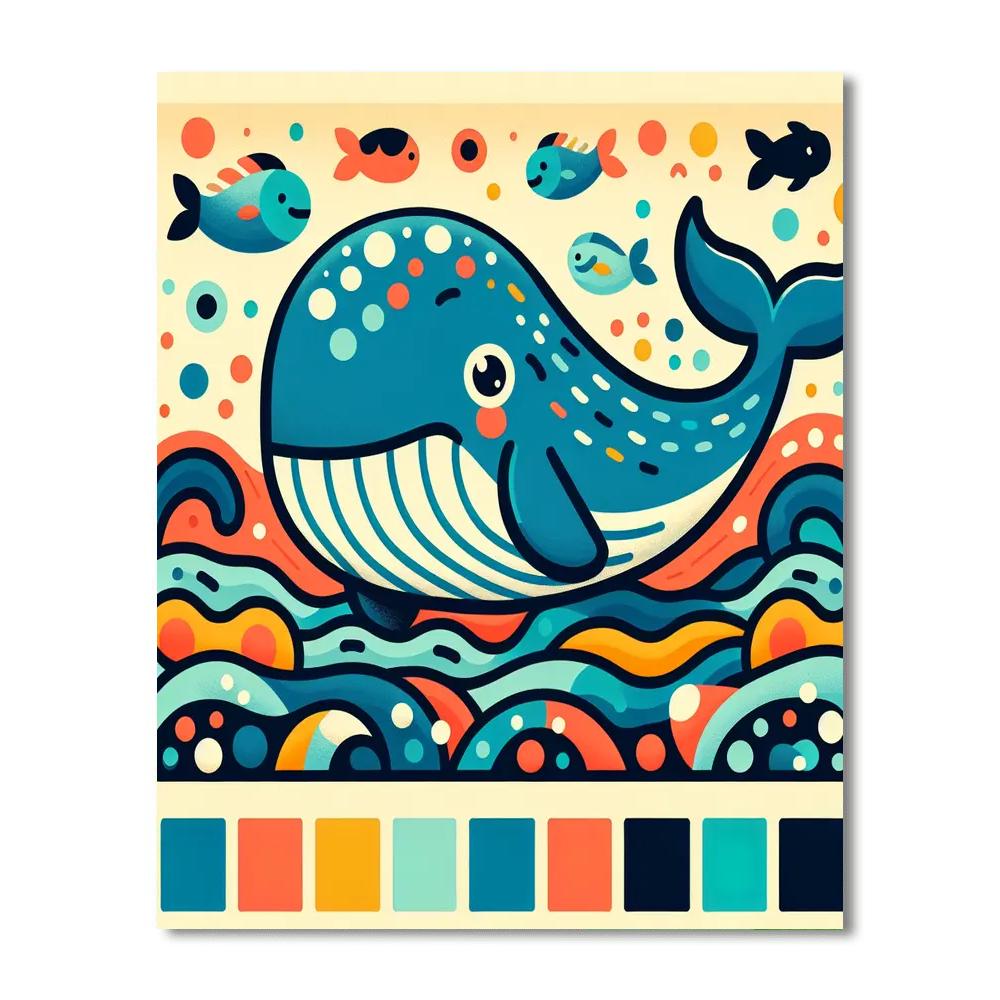 Whimsical Whale's Journey Paint By Number