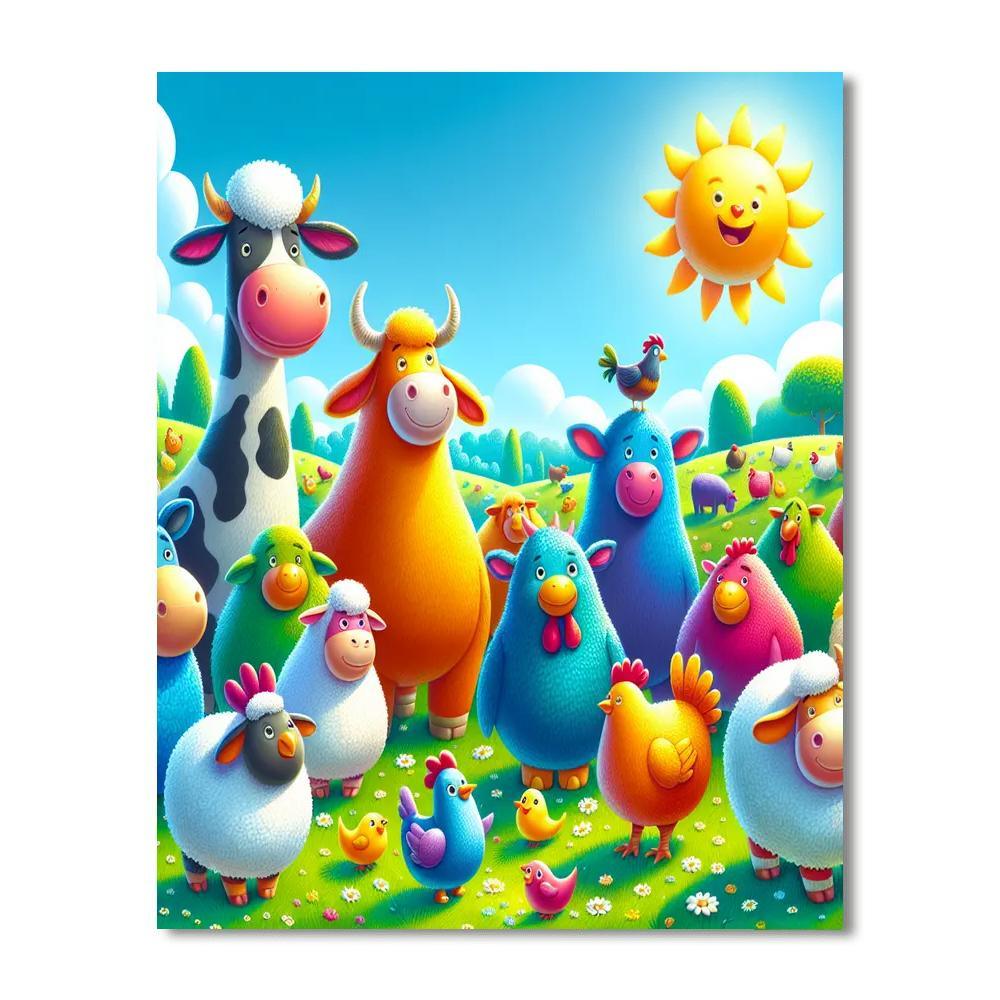 Whimsical Farmyard Fantasy Number Painting