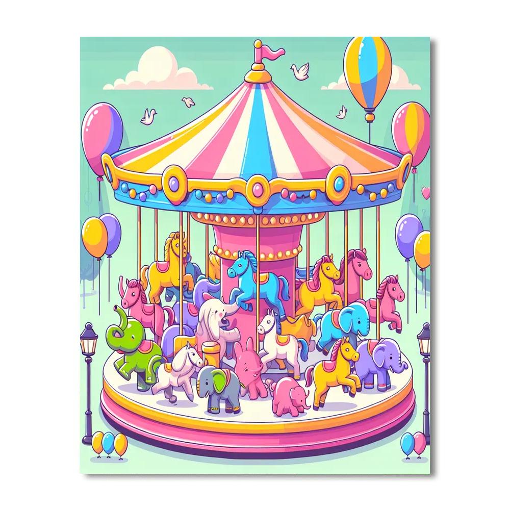 Colorful Carousel Fun Paint By Number