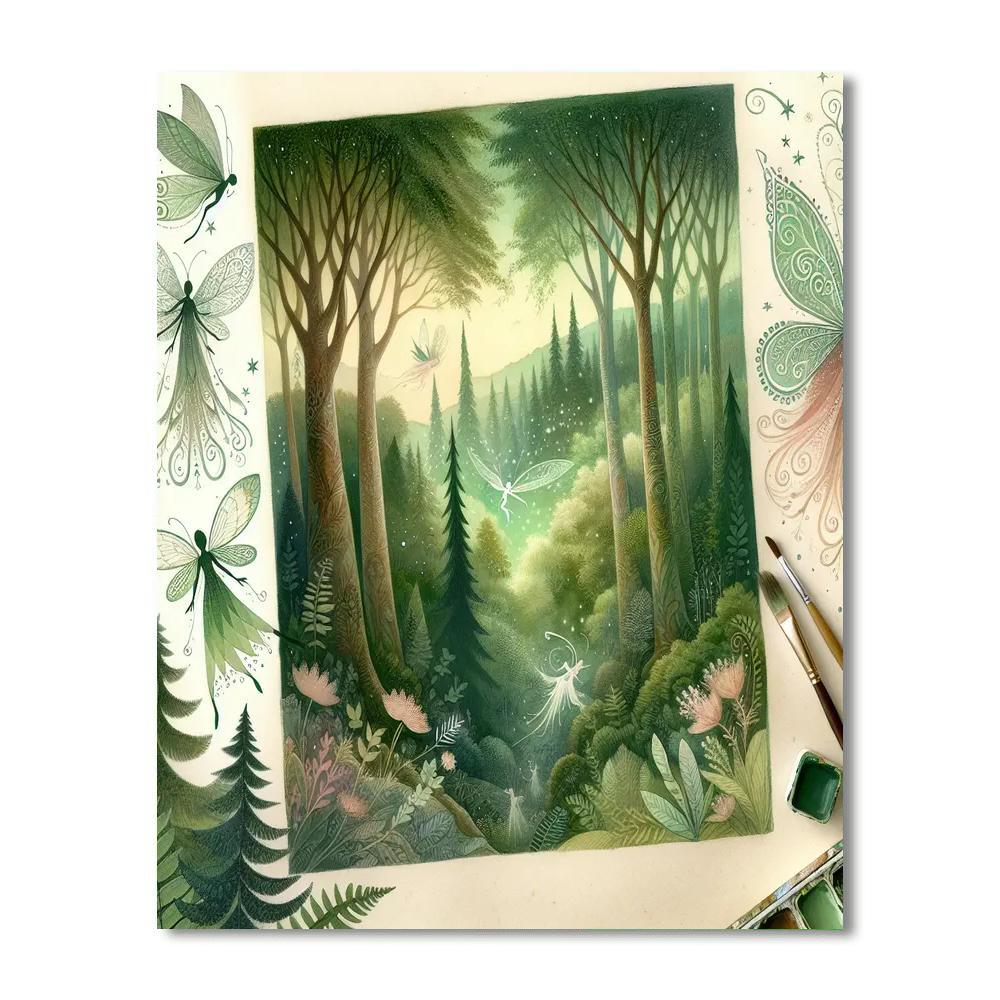 Mythical Forest Retreat Paint By Numbers Art