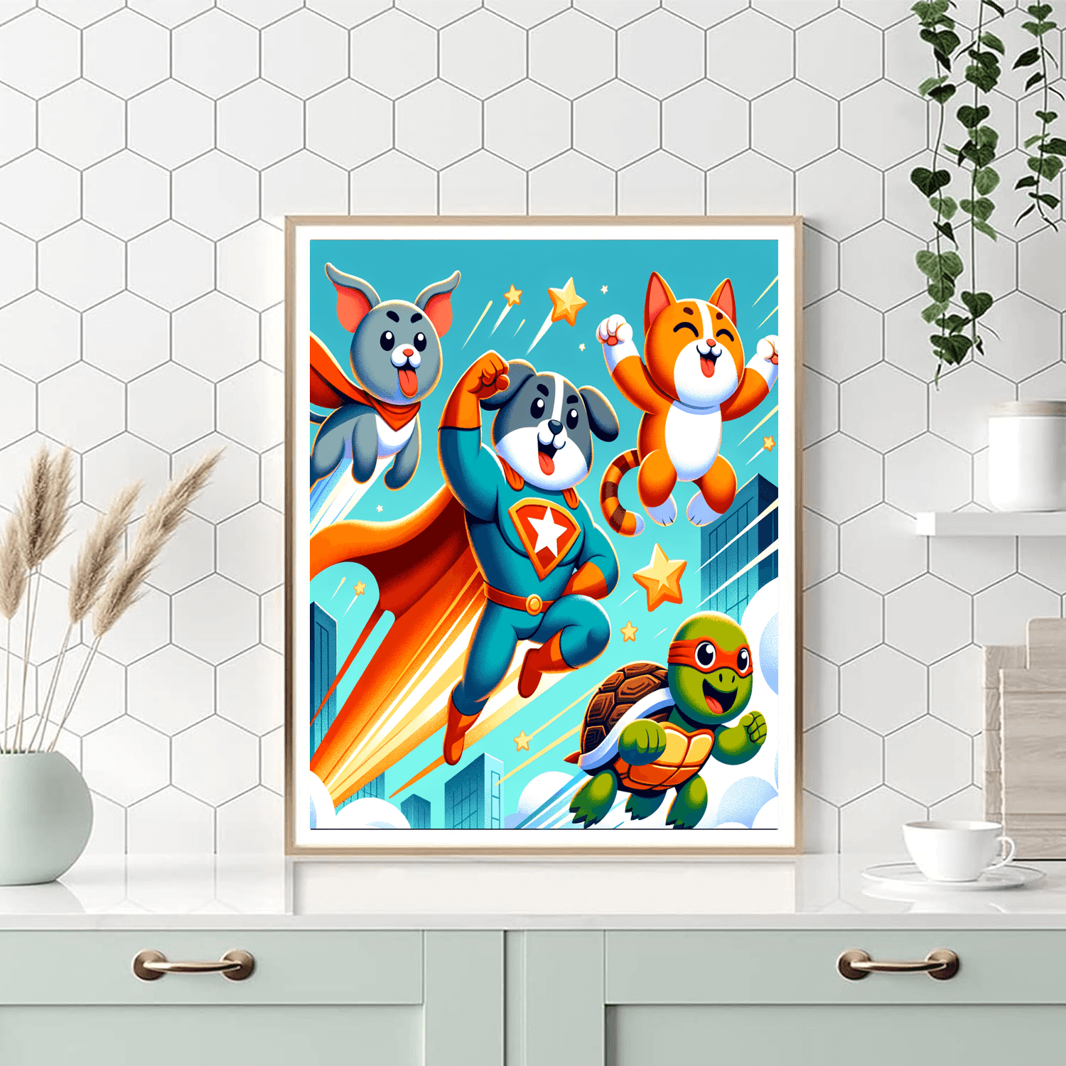Dynamic Superhero Animals Painting By Numbers Kit
