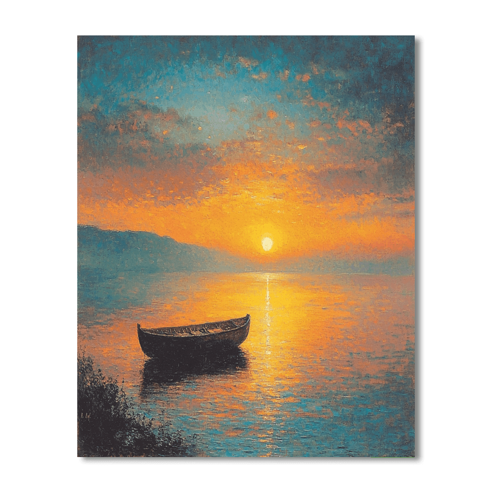 J.M.W. Turner Inspired Serene Evening Glow  Paint By Numbers Art