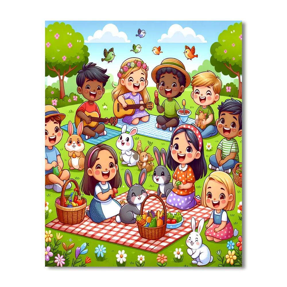 Cheery Garden Gathering Paint By Numbers Art