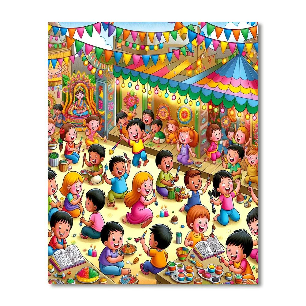 Fabulous Festival Of Colors Painting By Numbers Kit