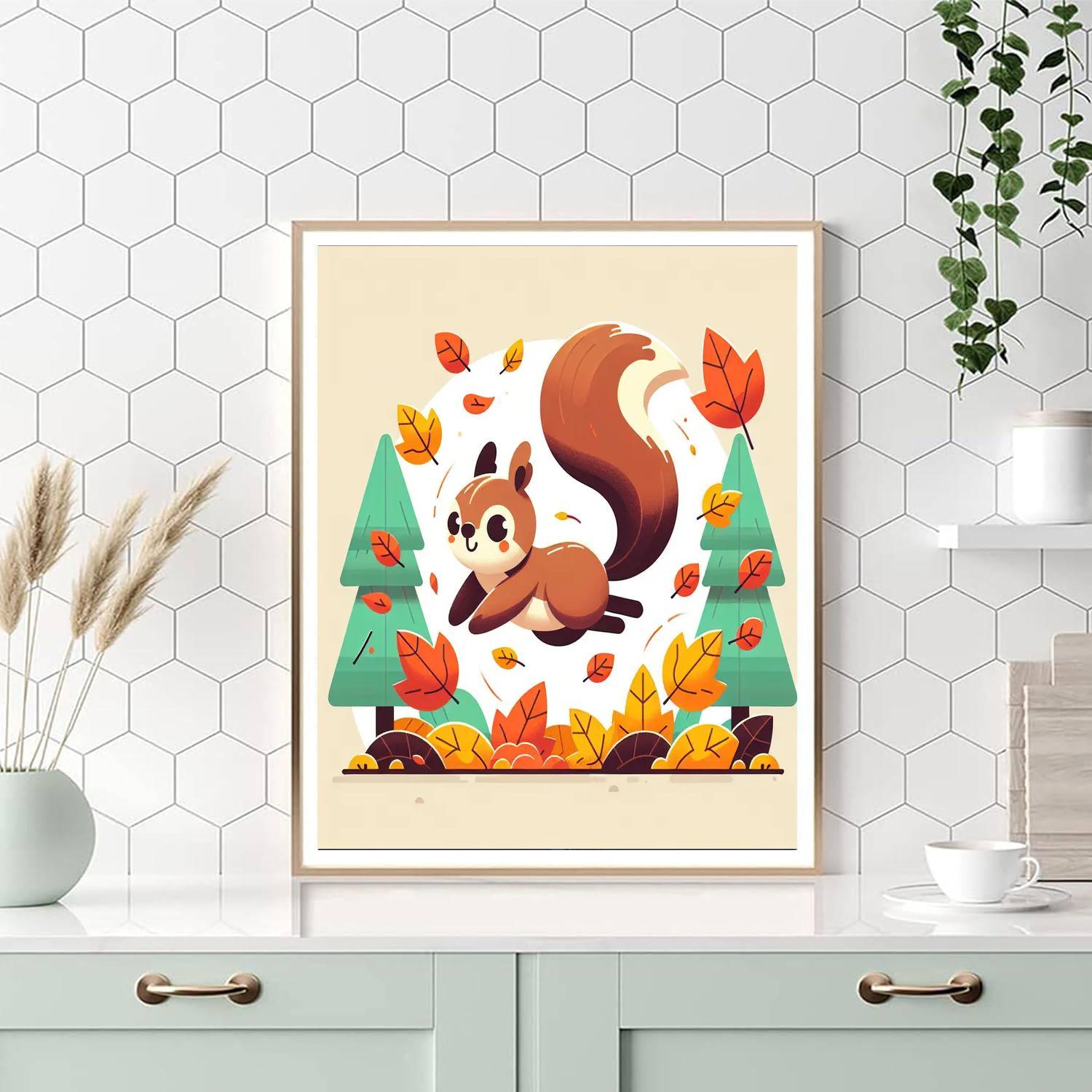 Sprightly Squirrel Paint By Numbers Kits