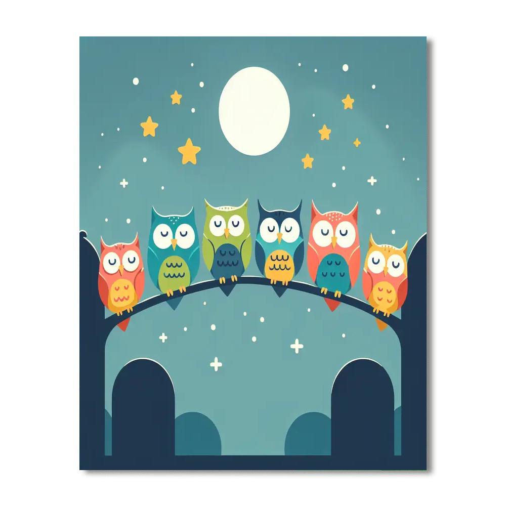 Starry Night Owl Pals Paint By Numbers