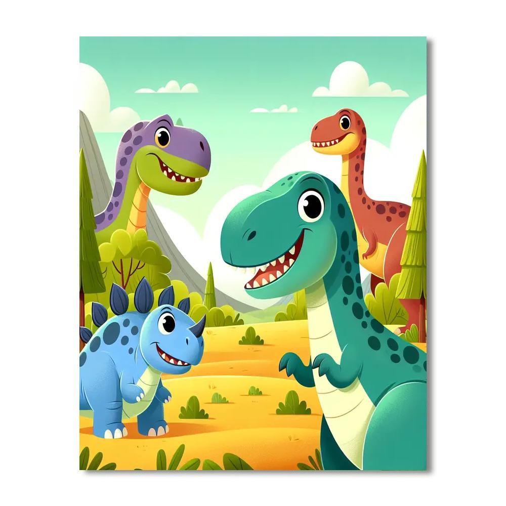 Daring Adventures With Dinosaurs Painting By Numbers Kit