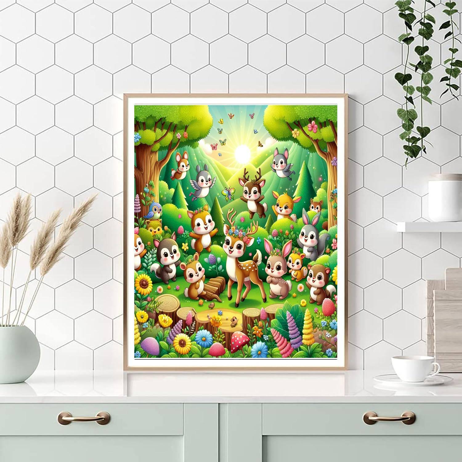 Charming Woodland Gathering Numbered Painting Kits