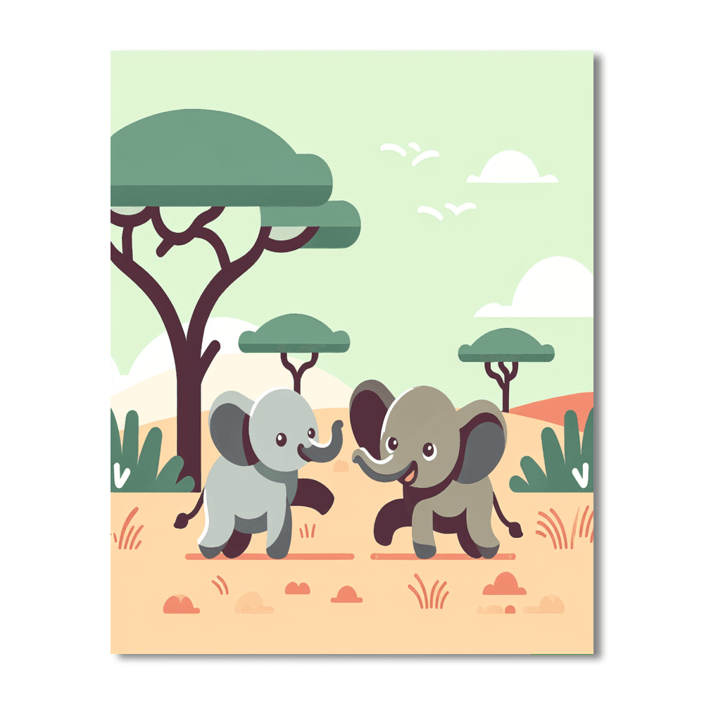 Safari Adventure With Giggling Elephants Paint By Number