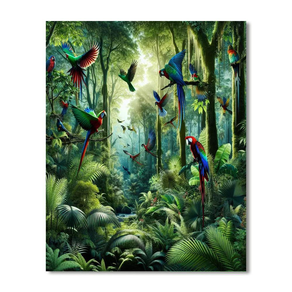 Vibrant Jungle Birds Paint By Numbers