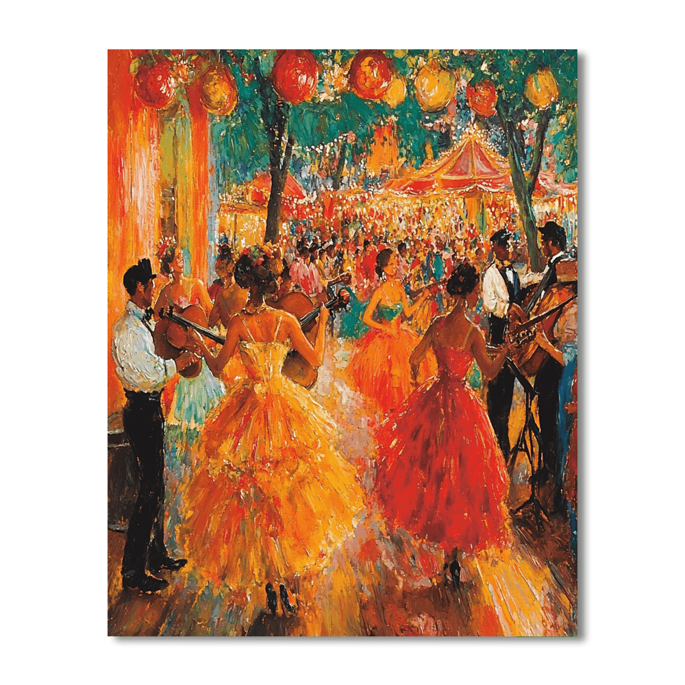 Edgar Degas Inspired Energetic Carnival Festivity  DIY Paint By Numbers