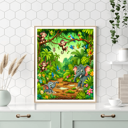 Playful Jungle Friends Paint By Number