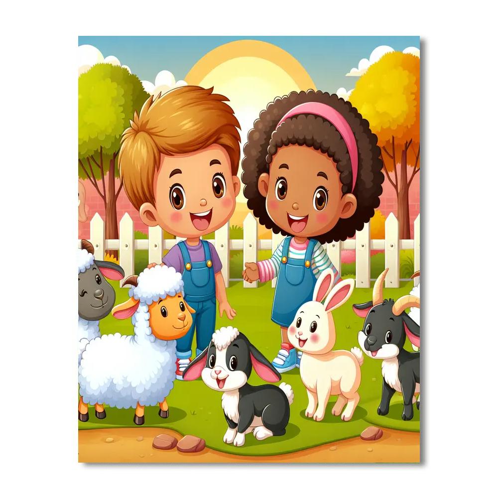 Happy Day At The Petting Zoo Paint By Numbers Kits