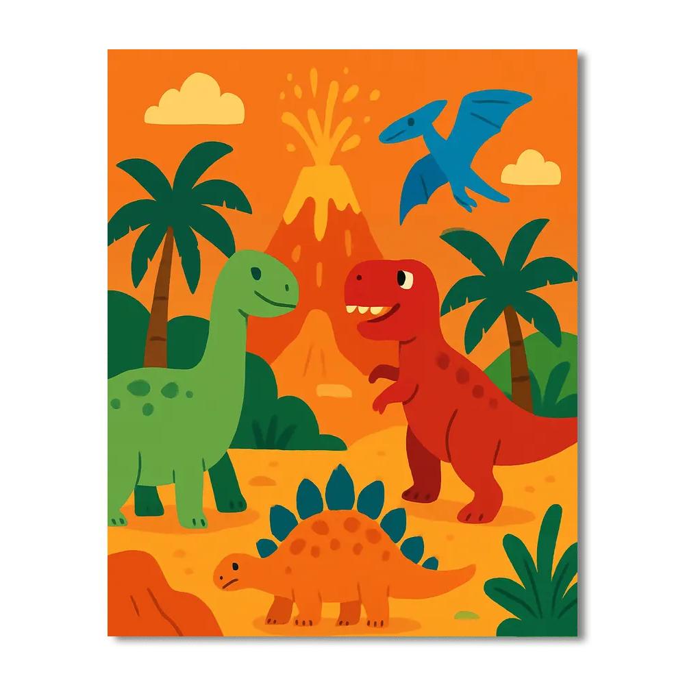 Dinosaur Roar World Painting By Numbers Kit