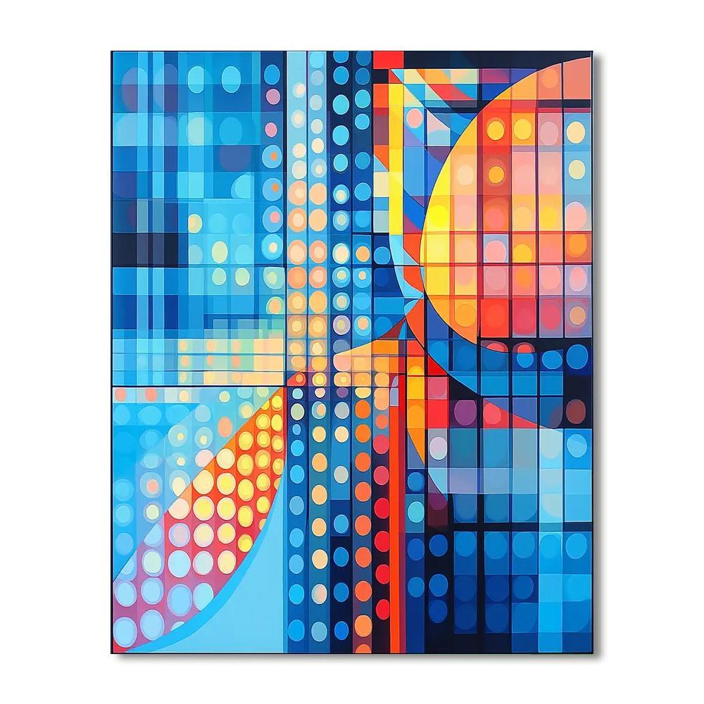Victor Vasarely Inspired Playful Dance Of Geometry  Paint By Color