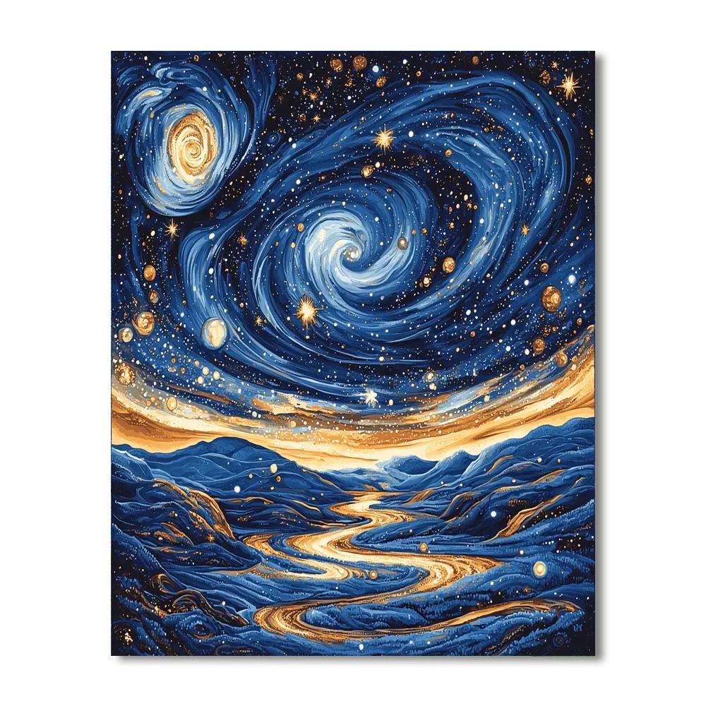 Michelangelo Inspired Galactic Reverie  Paint By Numbers